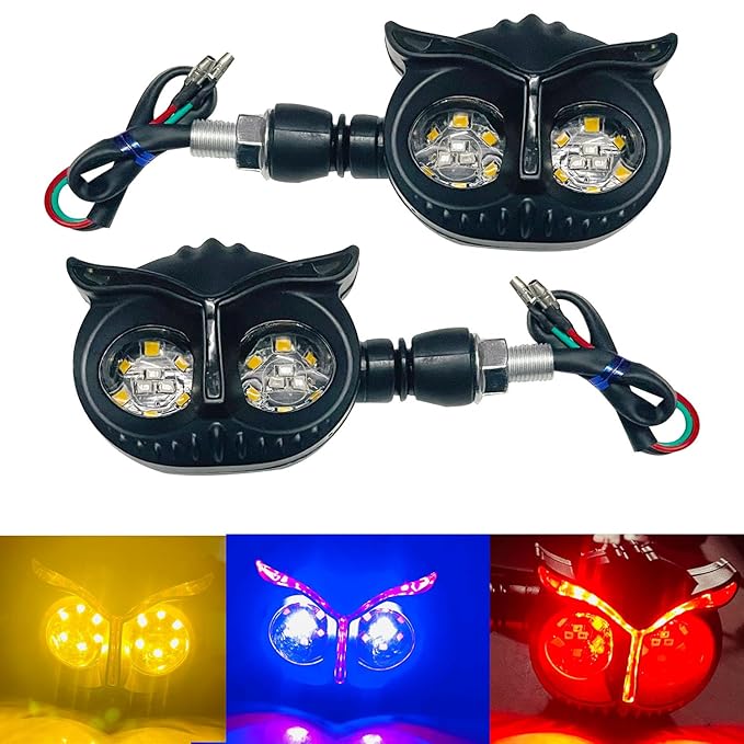 Owl Indicator with 3 Colour LED light and Universal indicator for all bike models