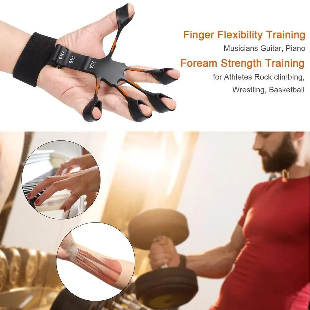 Gripster Finger Grip Strengthener - Adjustable Hand Exerciser for Forearm & Wrist - Pain Relief for Arthritis & Carpal Tunnel