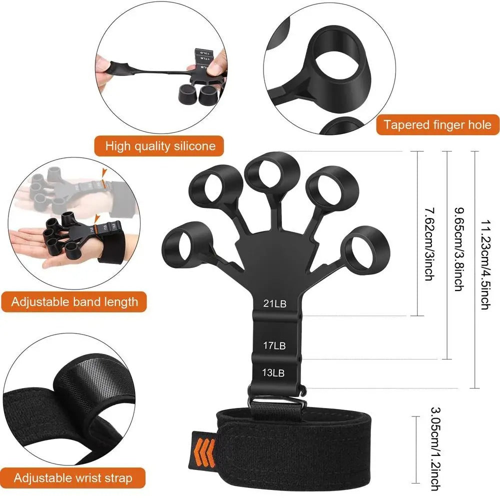 Gripster Finger Grip Strengthener - Adjustable Hand Exerciser for Forearm & Wrist - Pain Relief for Arthritis & Carpal Tunnel